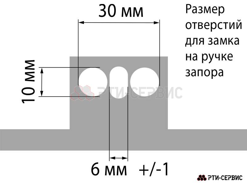 Запор штанговый Ø27 ручка прямая (серый) - фото 1