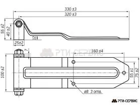 Петля заднего портала 320 мм, SS