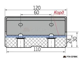 Накладка резиновая для подъемников: Т-4, AE&T, Peak, AMGO, Avik, Fagihi, Nordberg. КОРД - фото 4