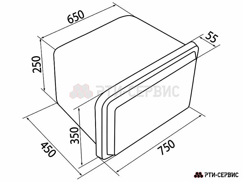 Ящик инструментальный пластиковый для грузовиков 750x350x450 с замками (79 л) - фото 5