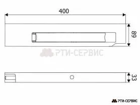 Замок борта алюминиевый 400 мм (правый) (ручка нержавейка)